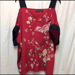 New York & company cold-shoulder blouse